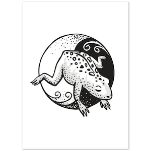 Yin Yoga Animal Poster | Frog Pose Print | Yoga Print | Yoga Art | Yoga Studio Decor | Gift for Yoga Lover | Meditation Art | 5x7