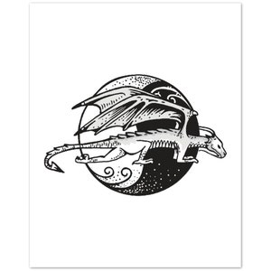 Yin Yoga Tier Poster | Drache Pose Print | Yoga Print | Yoga Kunst | Yoga Studio Dekor | Geschenk für Yoga Liebhaber | Meditation Kunst | 8x10