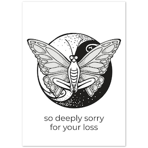10 cartes de sympathie pour les animaux de yoga | Cartes de condoléances | Cartes de deuil | Désolé pour votre perte | Pose de papillon | Yin-Yang