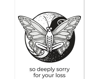 ヨガ動物お悔やみカード 10 枚 | お悔やみカード | 追悼カード | ご冥福をお祈りします | バタフライ ポーズ | 陰陽