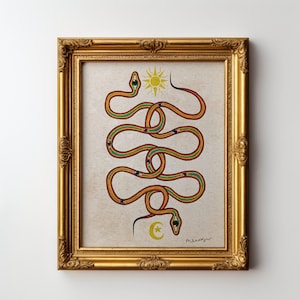 5x7 / 8x10 Rainbow snake art print