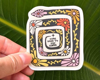Floral snake sticker, spiritual saying 3" retro witchy matte vinyl laptop car decal, water bottle sticker, waterproof positive encouraging