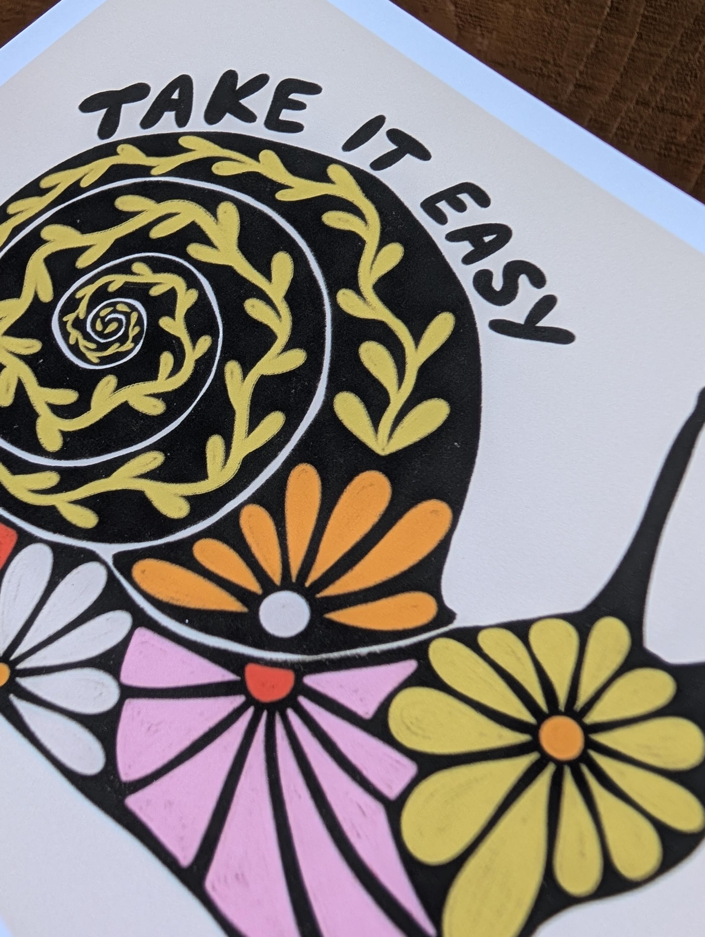 Floral Snail Giclee Art Print, Garden Snail With Flowers, Retro Bug ...