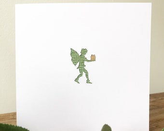 Handmade greeting card - cross-stitch