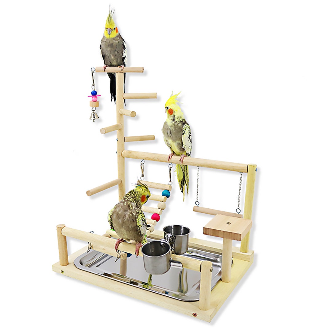 Parrot Play Stand Parrot Perching Wooden Bench Parrot Toy Etsy