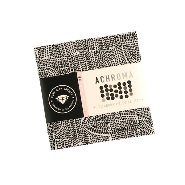 Achroma Collaborative Collection by Ruby Star Society for Moda, Charm Pack, 42 Pc, 5" Squares, 100% Premium Cotton Fabric
