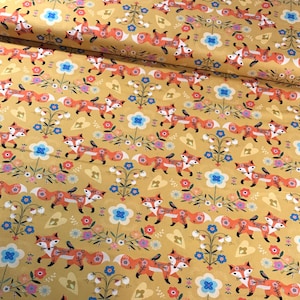 Animal Magic - Foxes by Bee Brown, 100% Cotton Fabric, Dashwood Studio Fabric, by the Metre, Half Metre