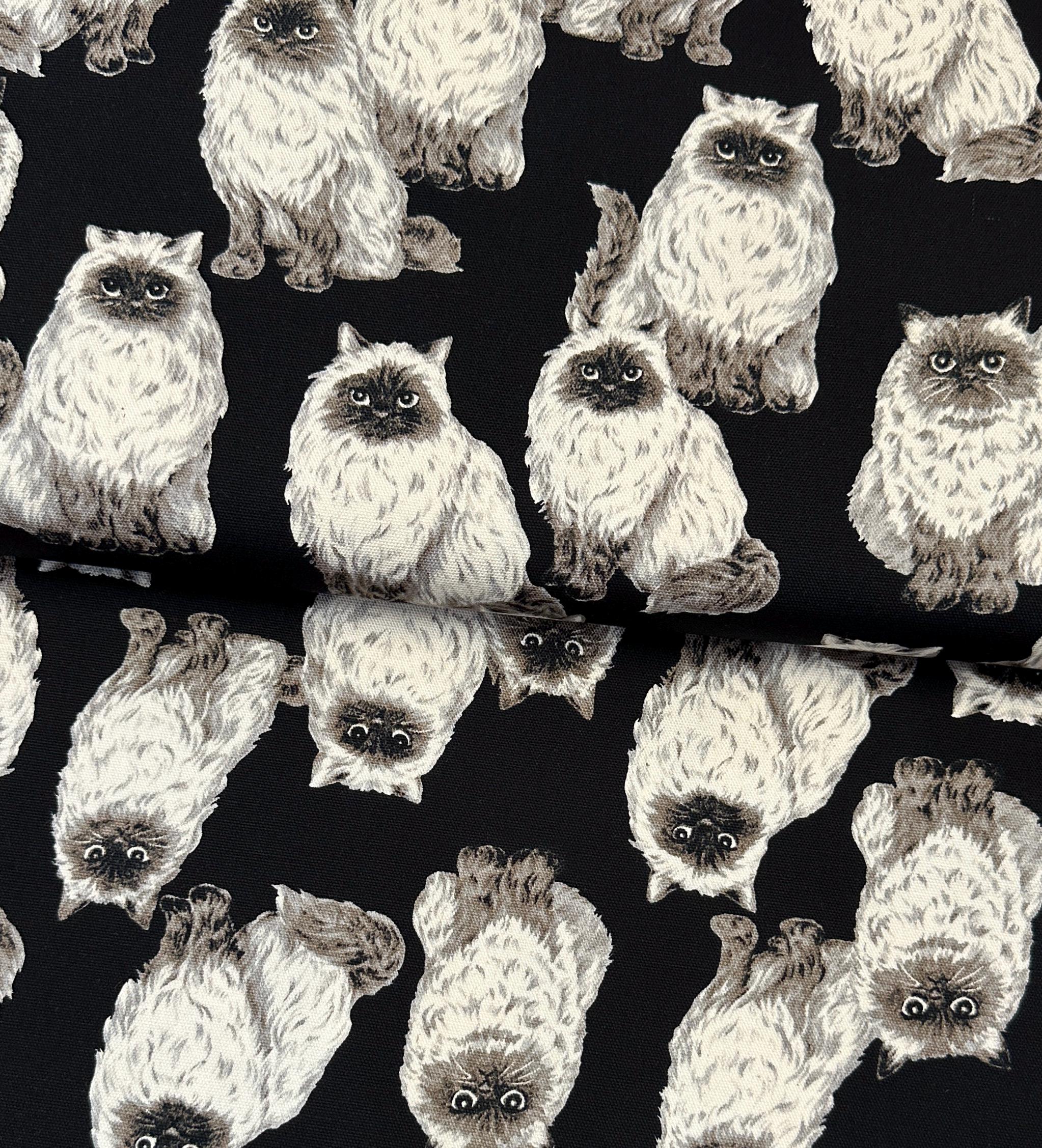 Animal Friends Cat Fabric - by Sevenberry, Japanese 100% Oxford