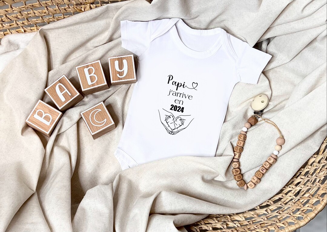 PAPI I'm Arriving in 20242025 White Cotton Bodysuit Announcing