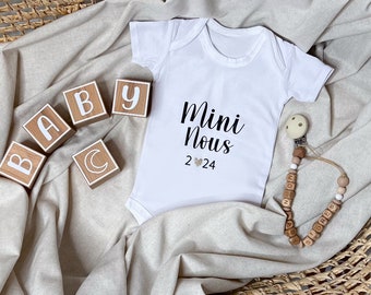 Mini Nous 2024 White cotton body pregnancy announcement - Moonbabystore