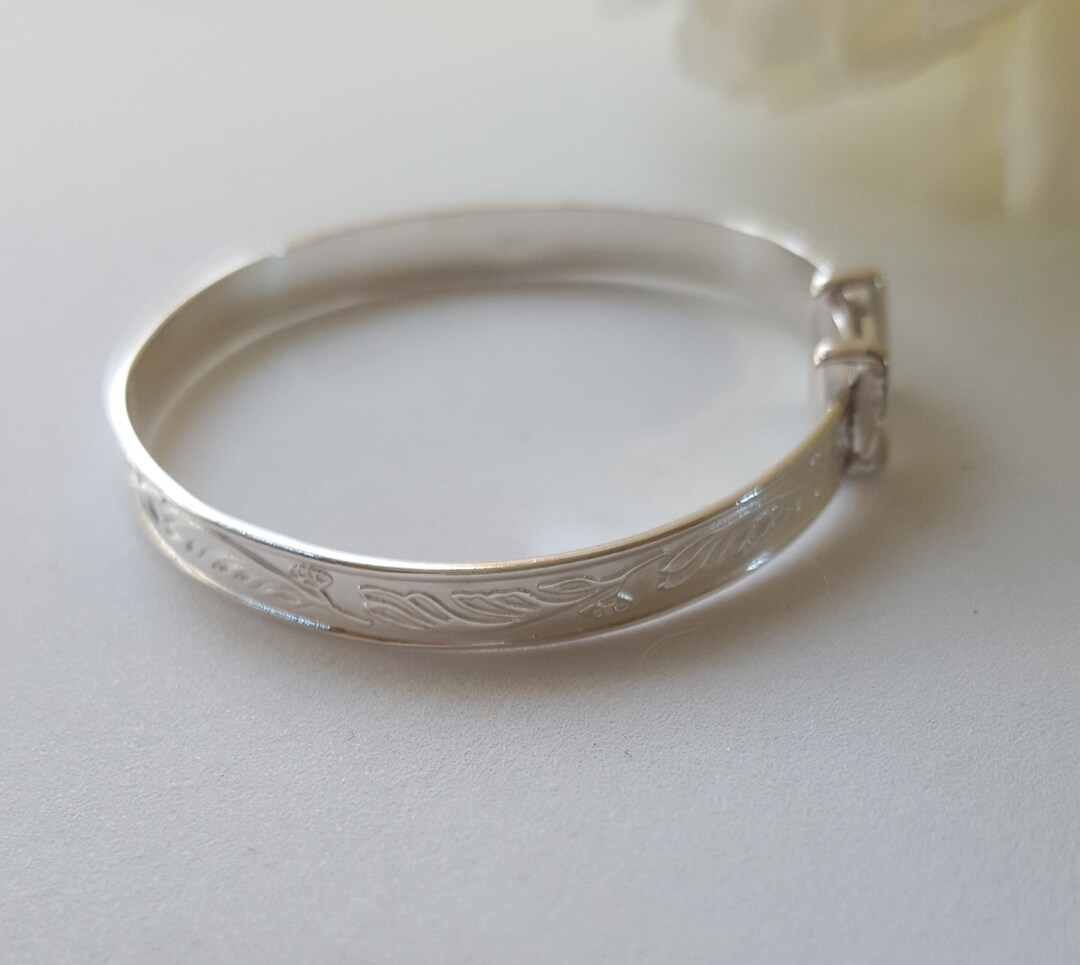 Sterling Silver Small Baby Bangle Etsy
