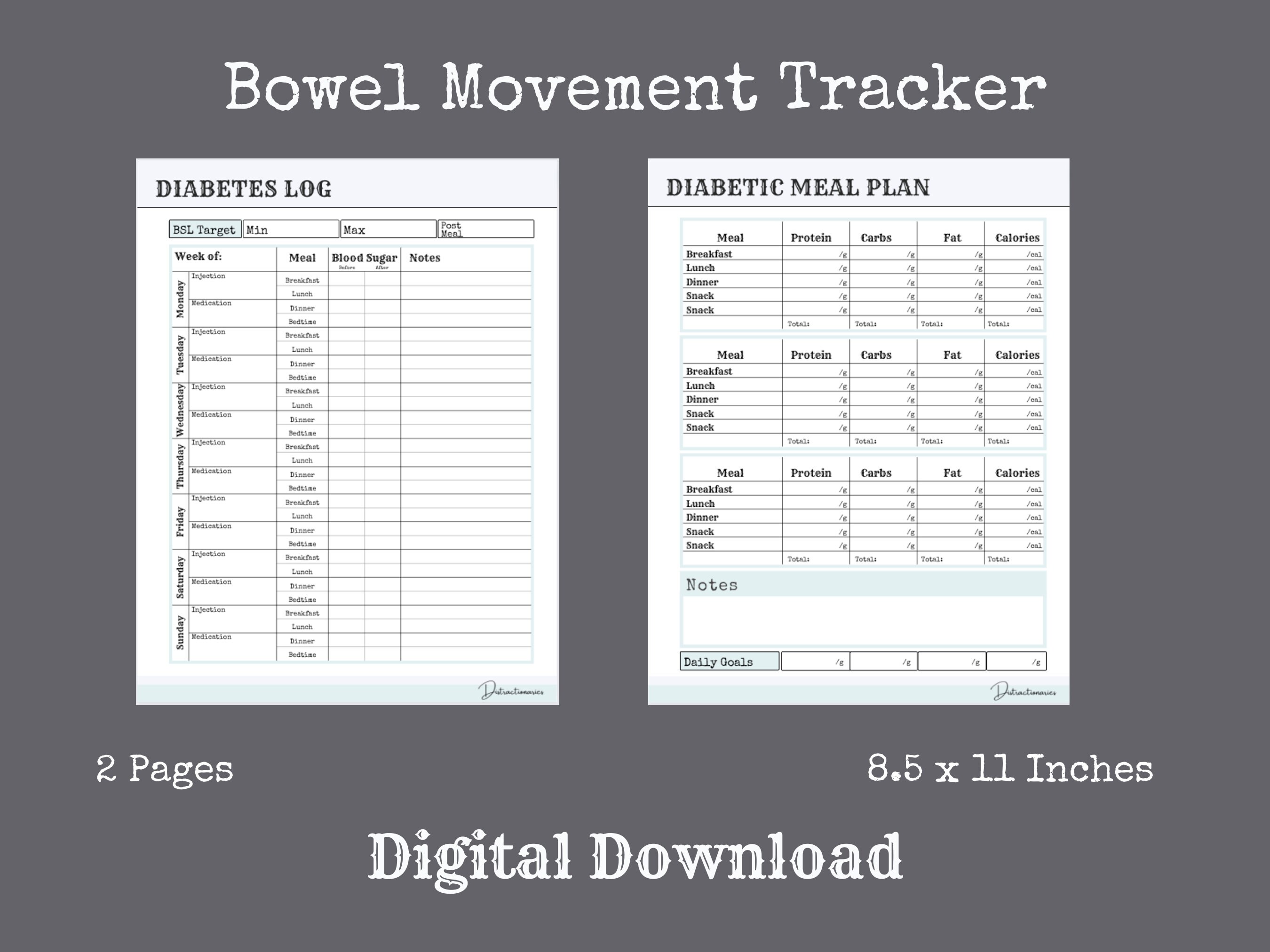 Irritable Bowel Syndrome Printable Poop Chart Logbook IBS - Etsy Canada