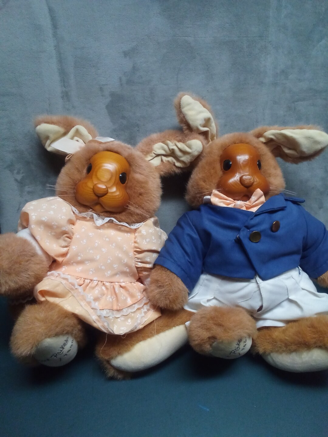 Vintage Robert Raikes Bears 1990 Uncle Vincent Rabbit and Aunt Mary Lou
