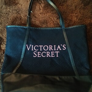 Victoria's Secret Tote Bag Bling Stripe Sequin Black Friday Limited Edition