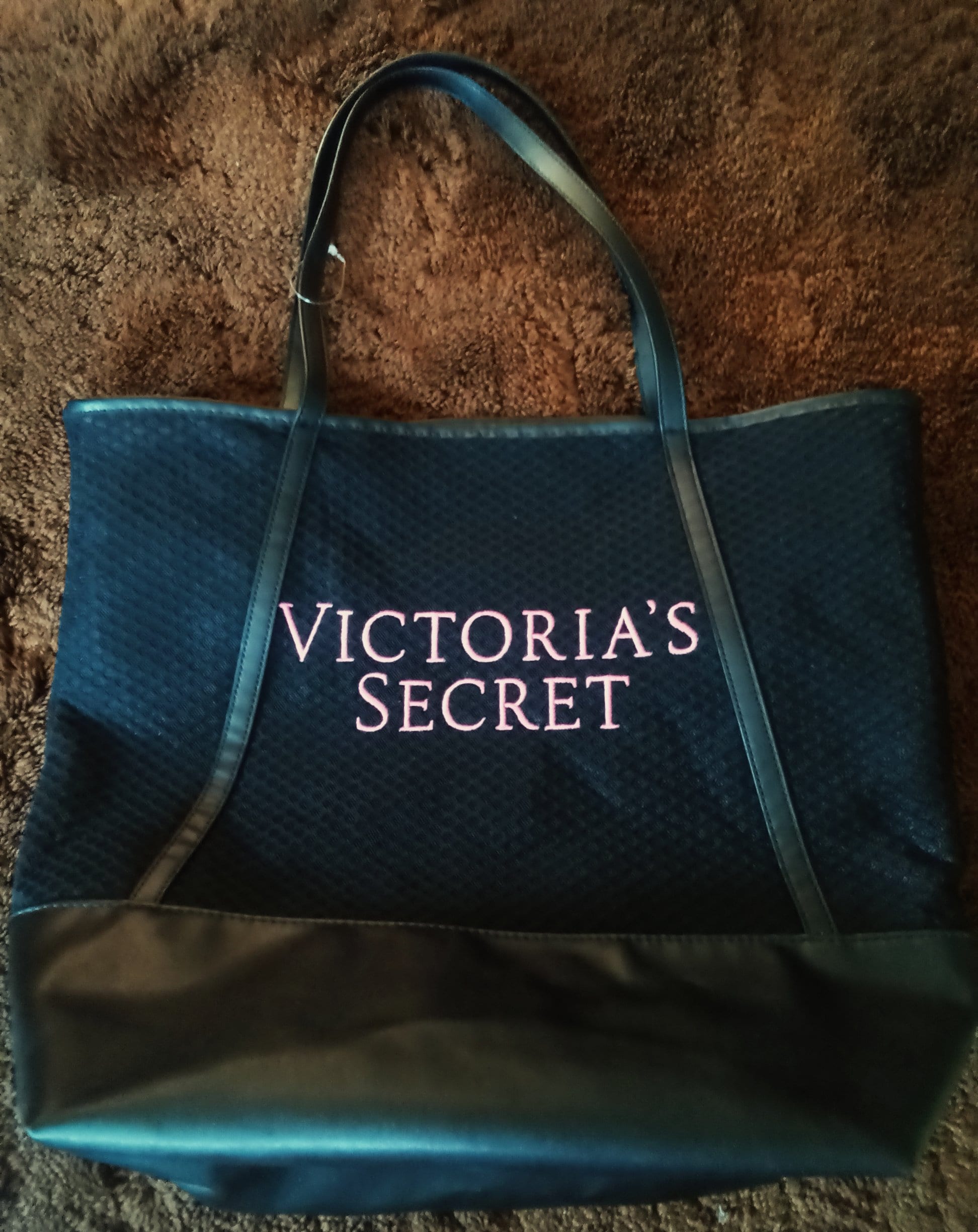 VICTORIA'S SECRET PINK Black Friday Black & Silver Tote Bag