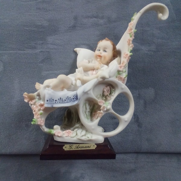 Vintage Capodimonte Giuseppe Armani 7" 1986 Bisque Porcelain Baby Figurine Sculpture. Great Condition. Free Shipping.