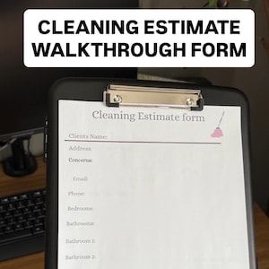 Cleaning Estimate walkthrough paper