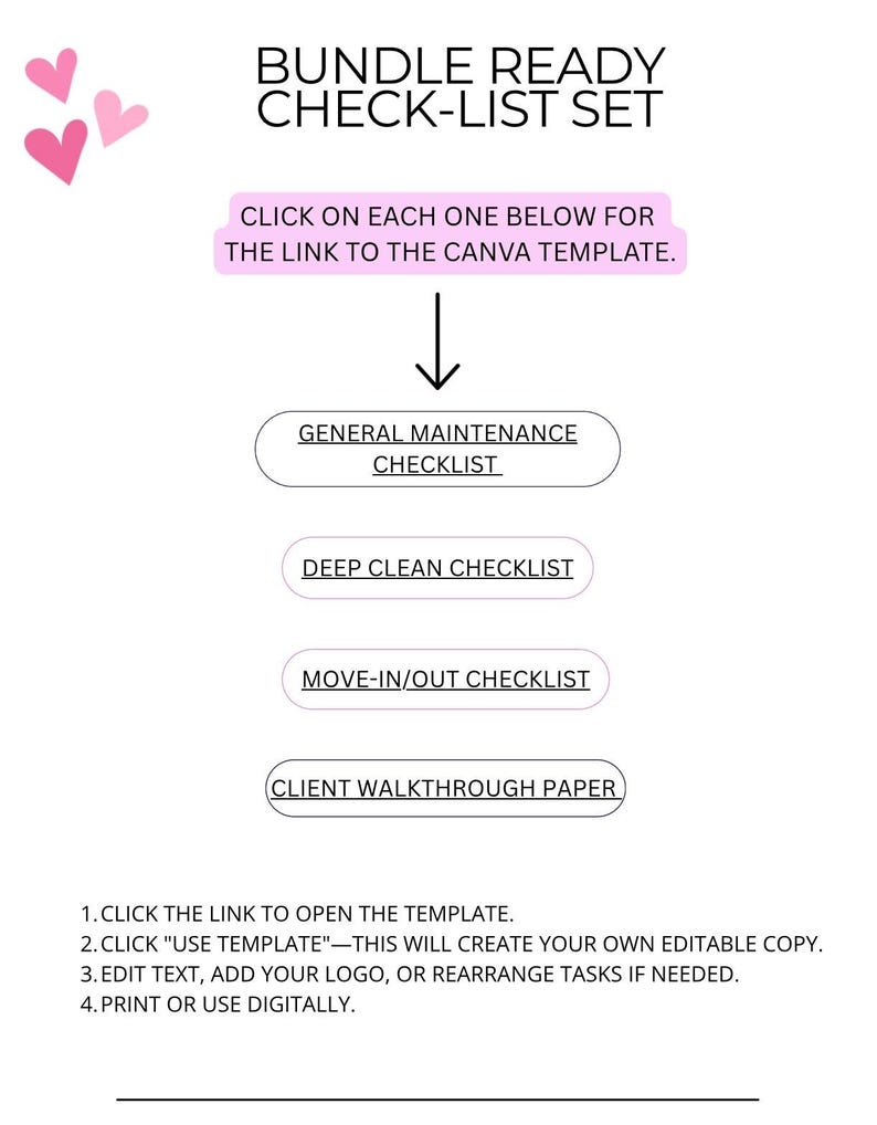 Checklists | Editable Digital Templates - Etsy