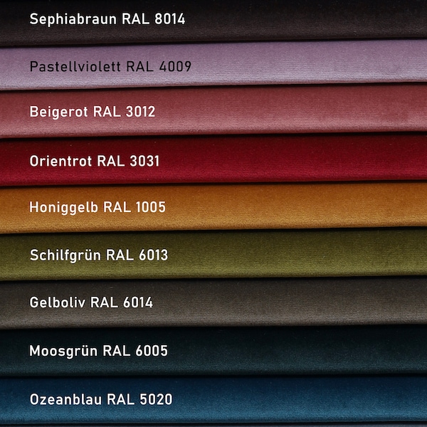 Velour velvet fabric by the metre, upholstery fabric, decorative fabric, curtain fabric Oeko-Tex, Sofa Curtains Cushions Bed EURO 8.40 p.mtr