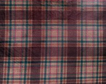 Karo-Veloursstoff - Schwarzrot/Braunbeige - Mikrofaser, Bezugsstoff, Polsterstoff, Möbelstoff, Dekostoff, Vorhangstoff, 140 cm breit
