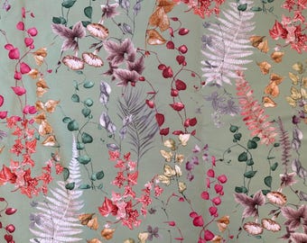 Decorative fabric curtain fabric floral upholstery fabric upholstery fabric fabric by the meter velour 6 colors EURO 16.70 p.mtr.