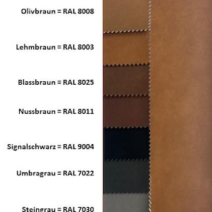 Kunstleder Narbenleder Lederalternative Meterware Uni Bezugsstoff Polsterstoff Möbelstoff Dekostoff schwer entflammbar EURO 16.90 p.mtr.