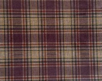 Karo Veloursstoff - Purpurviolett/Beige-Grau - Mikrofaser, Bezugsstoff, Polsterstoff, Möbelstoff, Dekostoff, Vorhangstoff, 140 cm breit