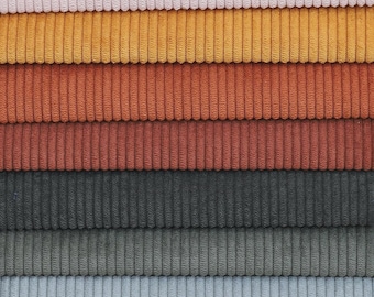 Fine Corduroy Fabric by the Meter - 18 Colors - Upholstery, Furniture, Sofa, Armchair, Curtain Fabric, 140 cm Wide