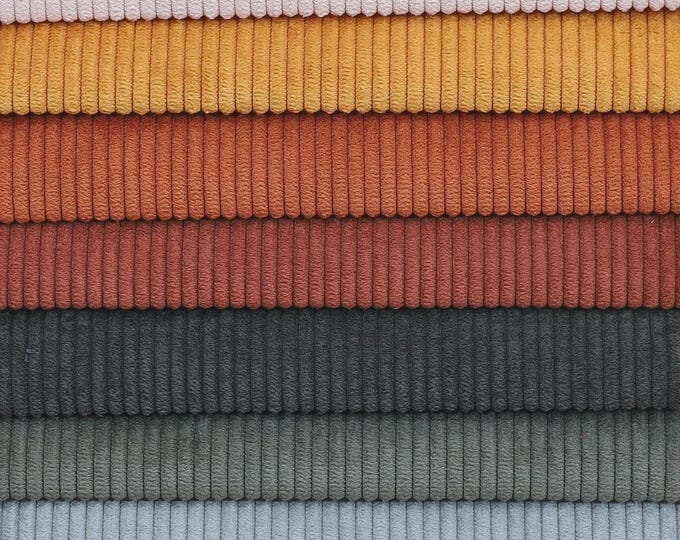 Featured listing image: Feincord Stoff Meterware - 18 Farben - Cordstoff, Möbelstoff, Bezugsstoff, Polsterstoff, Sofastoff, Vorhangstoff, 140 cm breit