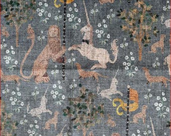 Velour microfiber printed fabric sold by the meter, decorative fabric upholstery fabric furniture fabriccurtain fabric animal motif unicorn