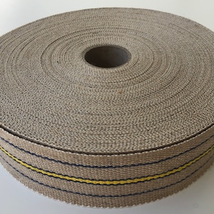 Correa para tapizar correa de yute 50 metros, correas de cordón para sillas, tapizar sofás, fijación de muebles, decoraciones, manualidades, 7 cm natural, 0,88 p.m.