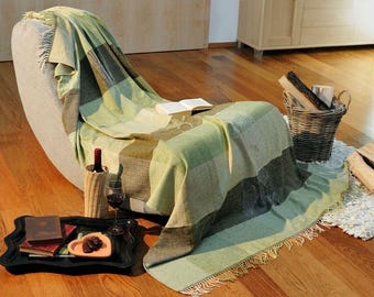 Cuddly blanket Wool blanket Living blanket Plaid Sofa blanket Bedspread throw green | 6 colours | Oeko-Tex® 150x165 cm