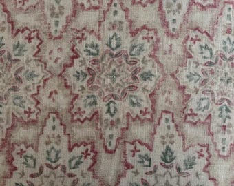 Druckstoff Naturfaser Ornament Blaugrau Hellbraun – Deko-Bezug-Polster-Möbel-Vorhang- & Bekleidungsstoff, Meterware, 280 cm breit