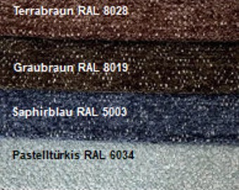 Velour chenille fabric by the metre plain upholstery fabric upholstery fabric decorations wall covering flame retardant 13 colours Oeko-Tex