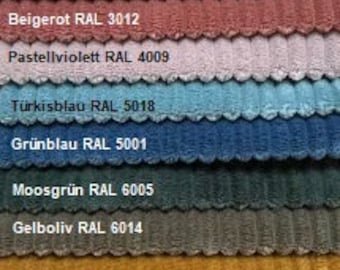 Wide corduroy velour fabric by the metre plain upholstery fabric upholstery fabric decorations wall covering flame retardant 21 colours Oeko