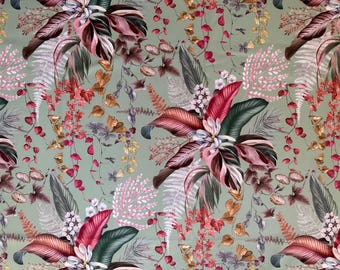 Decorative fabric curtain fabric floral upholstery fabric upholstery fabric fabric by the meter velour 6 colors EURO 17.70 p.mtr.