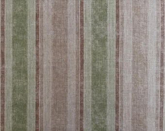 Druckstoff Naturfaser Streifen Grau-Beige Schilfgrün Hellbraun – Deko-Bezug-Polster-Möbel-Vorhang- & Bekleidungsstoff, Meterware, 280 cm