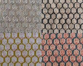 Druckstoff Naturfaser Ornamentmuster – Deko-Bezug-Polster-Möbel-Vorhang- & Bekleidungsstoff, 4 Farben, Meterware, 280 cm