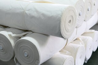 Tessuto Contor In Cotone Ortica B1 Ignifugo - Bianco Sbiancato, Larghezza 320 Cm, Venduto Al Metro Per Decorazioni E Soffitti