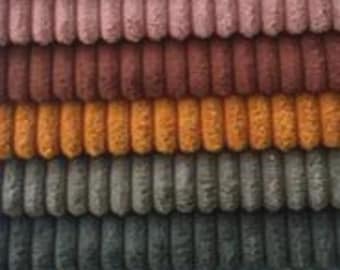 Wide-Wale Corduroy Fabric by the Meter - 17 Colors - Upholstery, Furniture, Sofa, Armchair, Curtain Fabric, 140 cm Wide