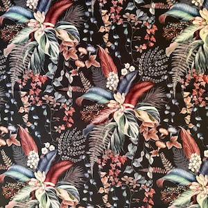 Decorative fabric curtain fabric floral upholstery fabric upholstery fabric fabric by the meter velour 6 colors EURO 17.70 p.mtr.