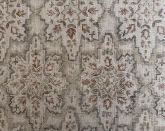 Druckstoff Naturfaser Ornament Grau-Beige Beige-Grau Beige-Braun – Deko-Bezug-Polster-Möbel-Vorhang- & Bekleidungsstoff, Meterware, 280 cm