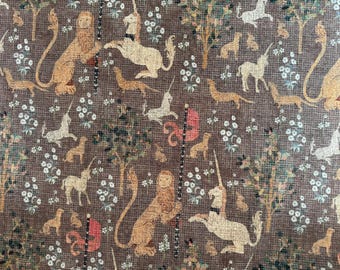 Velour microfiber printed fabric sold by the meter, decorative fabric upholstery fabric furniture fabriccurtain fabric animal motif unicorn