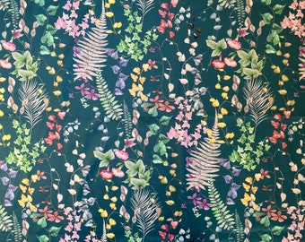 Tissu décoratif Tissu pour rideaux floral Tissu d'ameublement Tissu au mètre Velour 6 couleurs