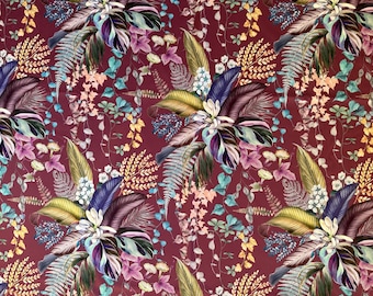 Decorative fabric curtain fabric floral upholstery fabric upholstery fabric fabric by the meter velour 6 colors EURO 17.70 p.mtr.