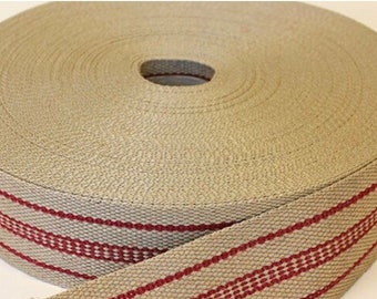 Upholstery strap jute strap 50 metres, webbing cord strap for chairs, upholstery sofas, fastening furniture decorations handicrafts 7 cm