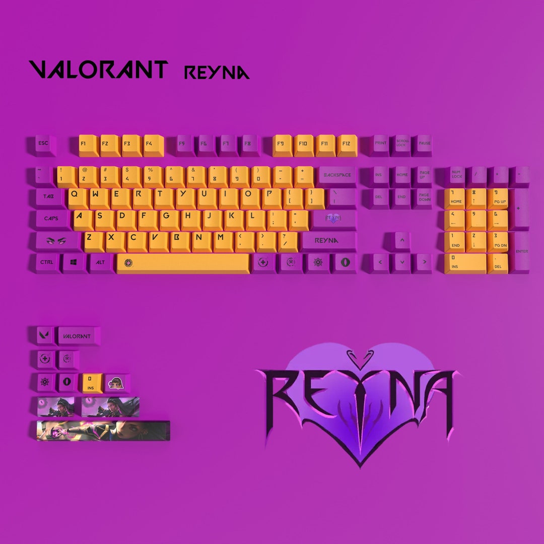 Valorant Reyna Custom Full Set Keycaps Best Gift For Valorant Player valorant-reyna-custom-full-set-keycaps-best-gift-for-valorant-player