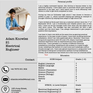 Professional CV Template for UK students