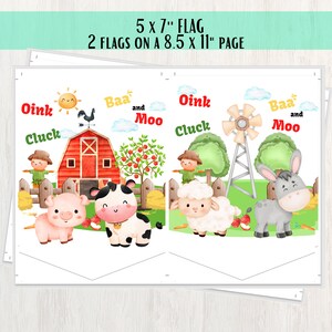 Happy Birthday Banner Digital Farm Birthday Banner Farm Animals ...