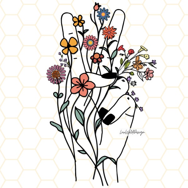 Hand vredesteken PNG | Vredesteken Clipart | bloemen | Sublimatieontwerp | Digitaal ontwerp downloaden | Vrede png | Hippie-png